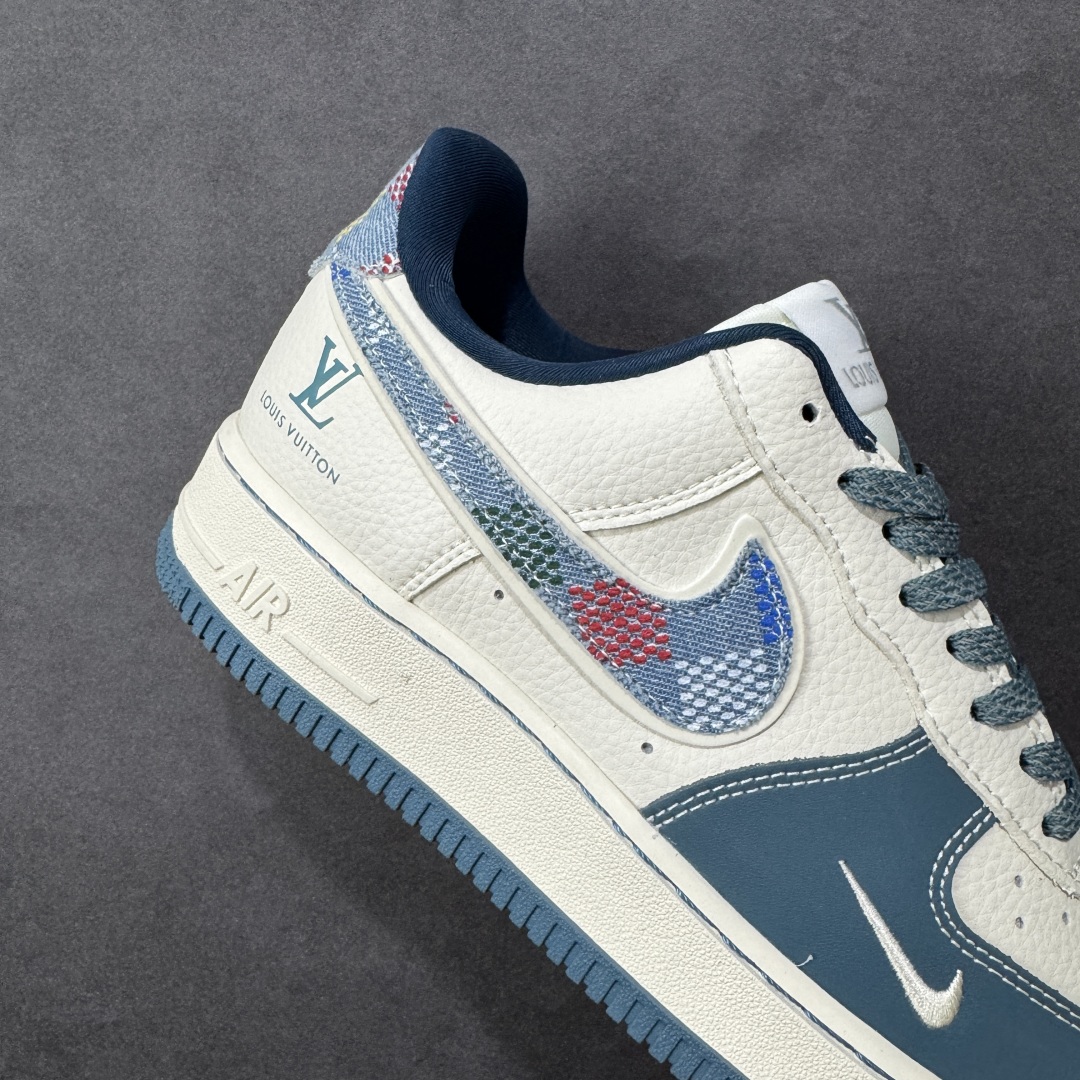 图片[6]-【定制版】Nike Air Force 1\’07 Low LV联名 拼接彩勾 空军一号低帮休闲板鞋  #原楦头原纸板 原装鞋盒 定制五金配件 内置全掌气垫 原厂鞋底 货号：DD1982-301  尺码：36 36.5 37.5 38 38.5 39 40 40.5 41 42 42.5 43 44 44.5 45 编码：HXSA310320-选品中心