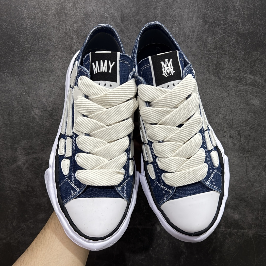 【纯原】MMY X AMIRI 联名款骨头鞋溶解鞋 牛仔蓝黑白碰撞，独特骨骼线条设计，这双板鞋将个性与时