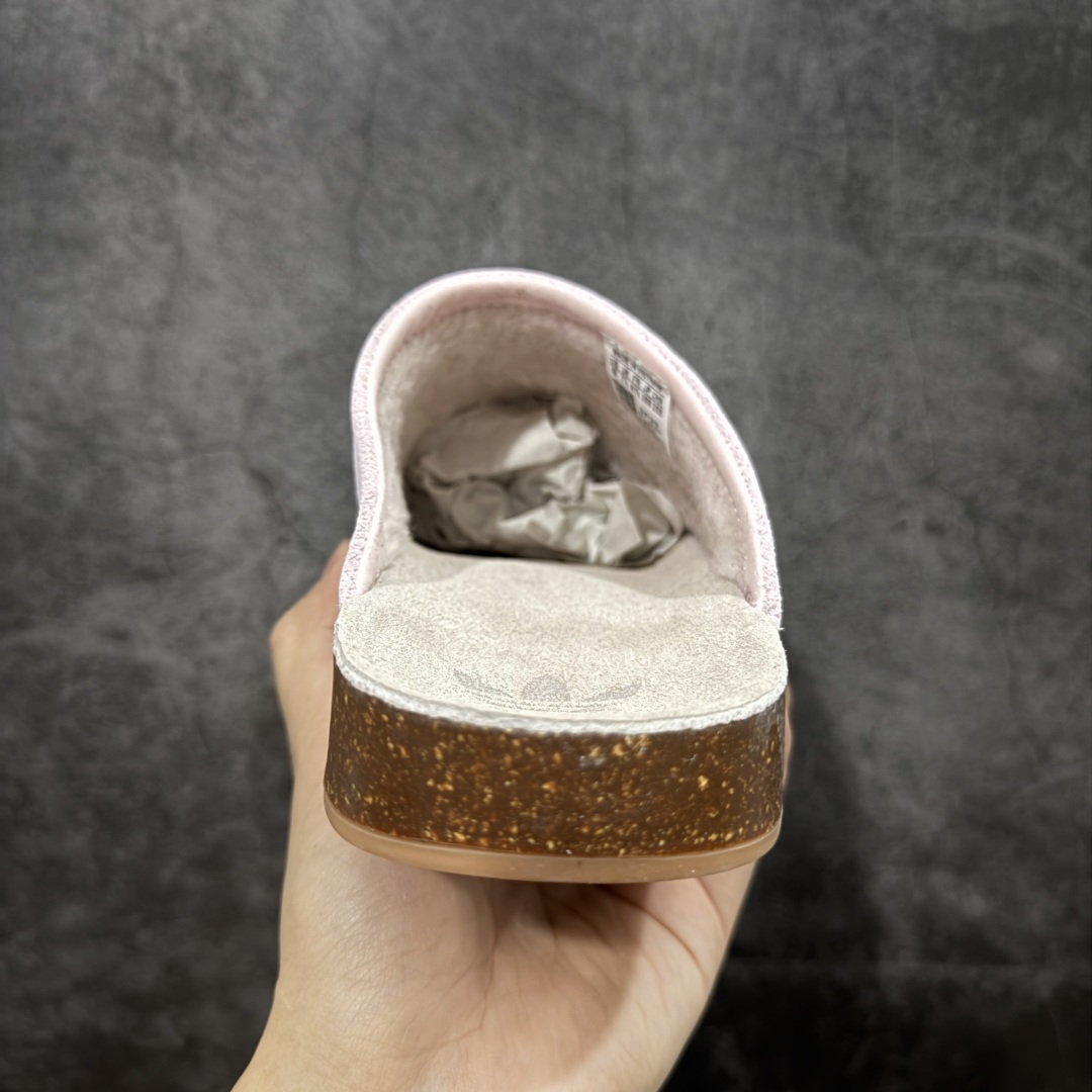 图片[4]-【神版】adidas originals Adimule 阿迪勃肯 粉红色加绒款 舒适百搭 防磨包头一脚蹬拖鞋 货号：JP8731 尺码：35.5-45半码-选品中心