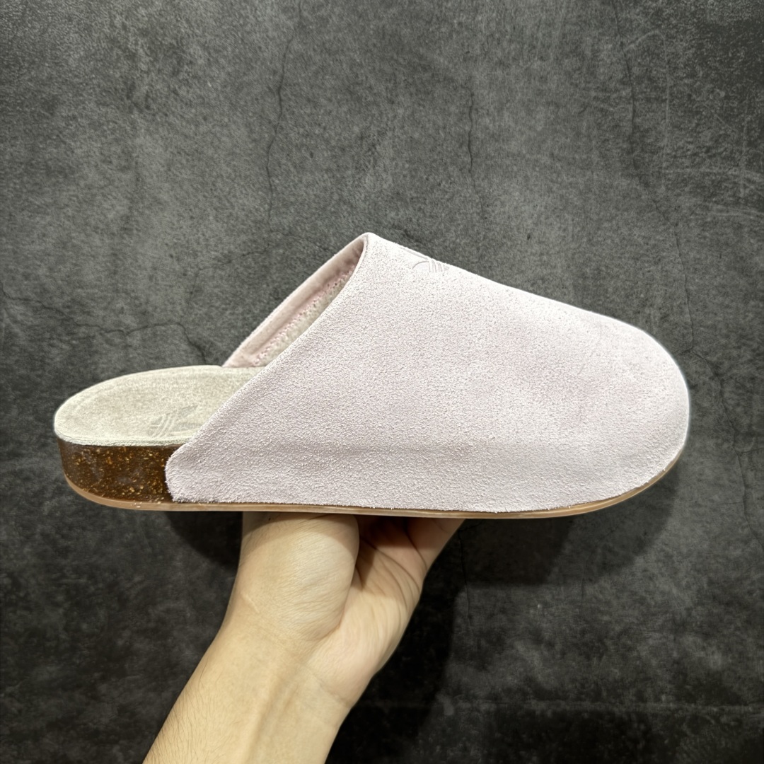 【神版】adidas originals Adimule 阿迪勃肯 粉红色加绒款 舒适百搭 防磨包头一脚蹬拖鞋 货号：JP8731 尺码：35.5-45半码-选品中心