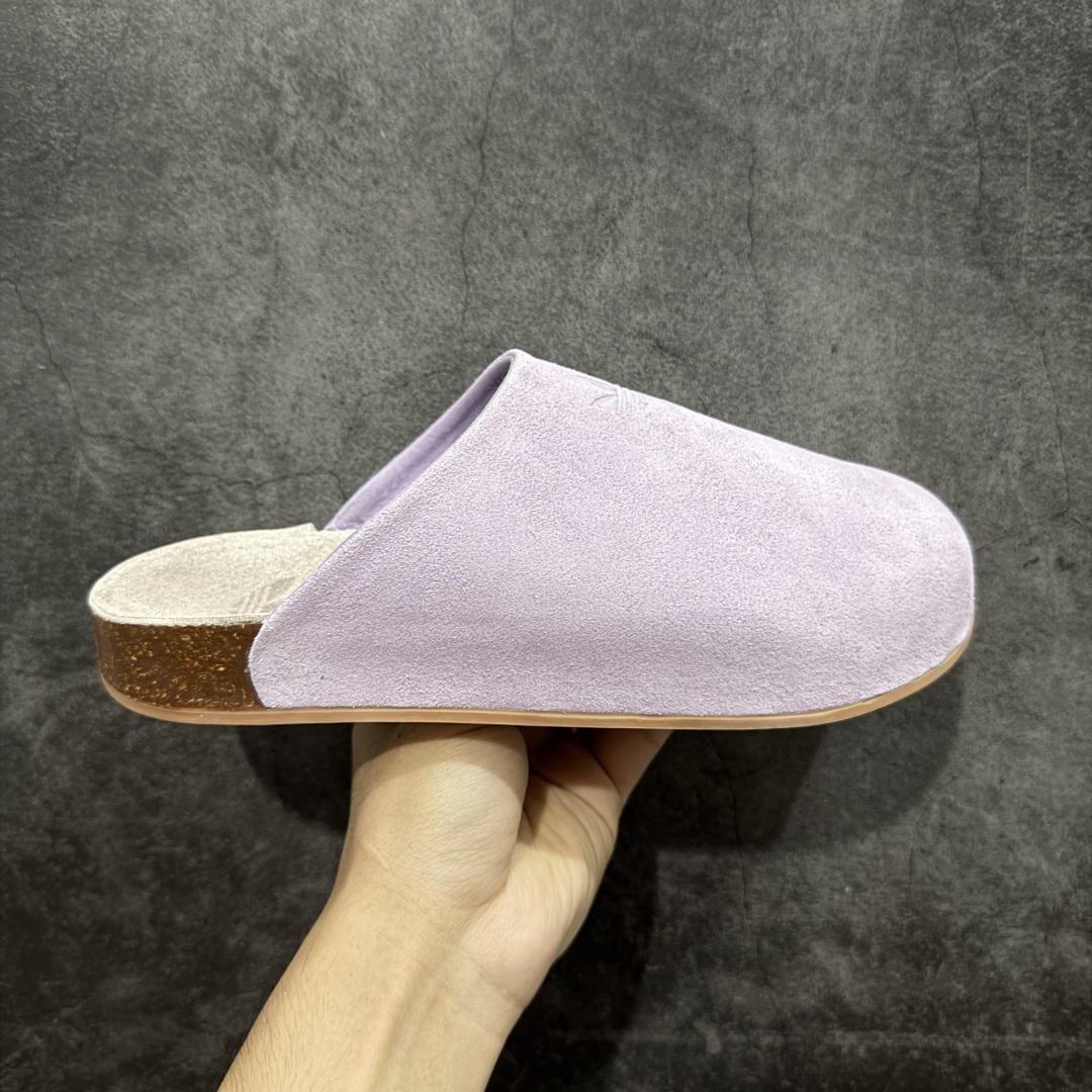 【神版】adidas originals Adimule 阿迪勃肯 紫色加绒款 舒适百搭 防磨包头一脚蹬拖鞋 货号：JP8732 尺码：35.5-45半码-选品中心