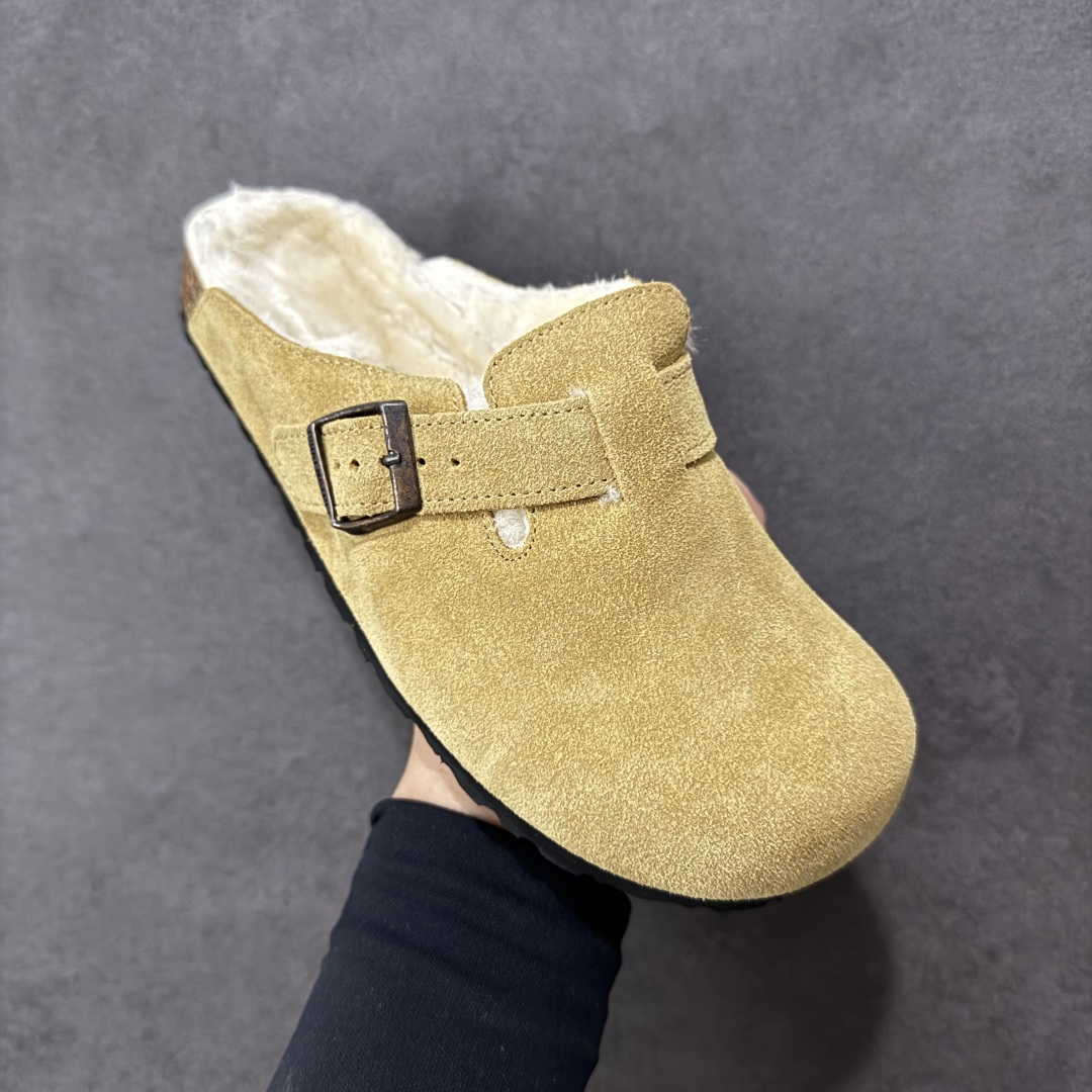 图片[3]-【公司级】博肯Birkenstock London Suede Leather 伦敦系列低帮牛皮绒面革平底复古软木休闲鞋拖鞋 1010503 尺码：35-45 编码：PSB240250-选品中心