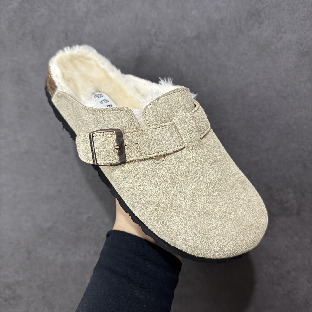 图片[3]-【公司级】博肯Birkenstock London Suede Leather 伦敦系列低帮牛皮绒面革平底复古软木休闲鞋拖鞋 1010503 尺码：35-45 编码：PSB240250-选品中心