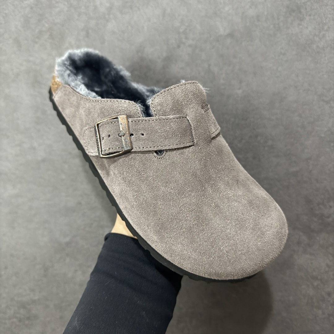 图片[3]-【公司级】博肯Birkenstock London Suede Leather 伦敦系列低帮牛皮绒面革平底复古软木休闲鞋拖鞋 1010503 尺码：35-45 编码：PSB240250-选品中心