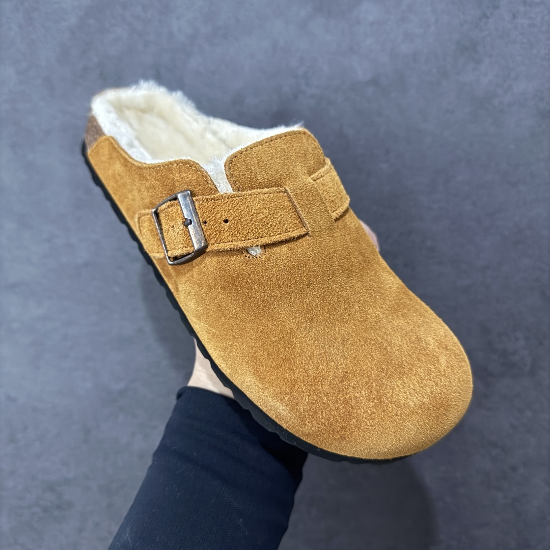图片[3]-【公司级】博肯Birkenstock London Suede Leather 伦敦系列低帮牛皮绒面革平底复古软木休闲鞋拖鞋 1010503 尺码：35-45 编码：PSB240250-选品中心