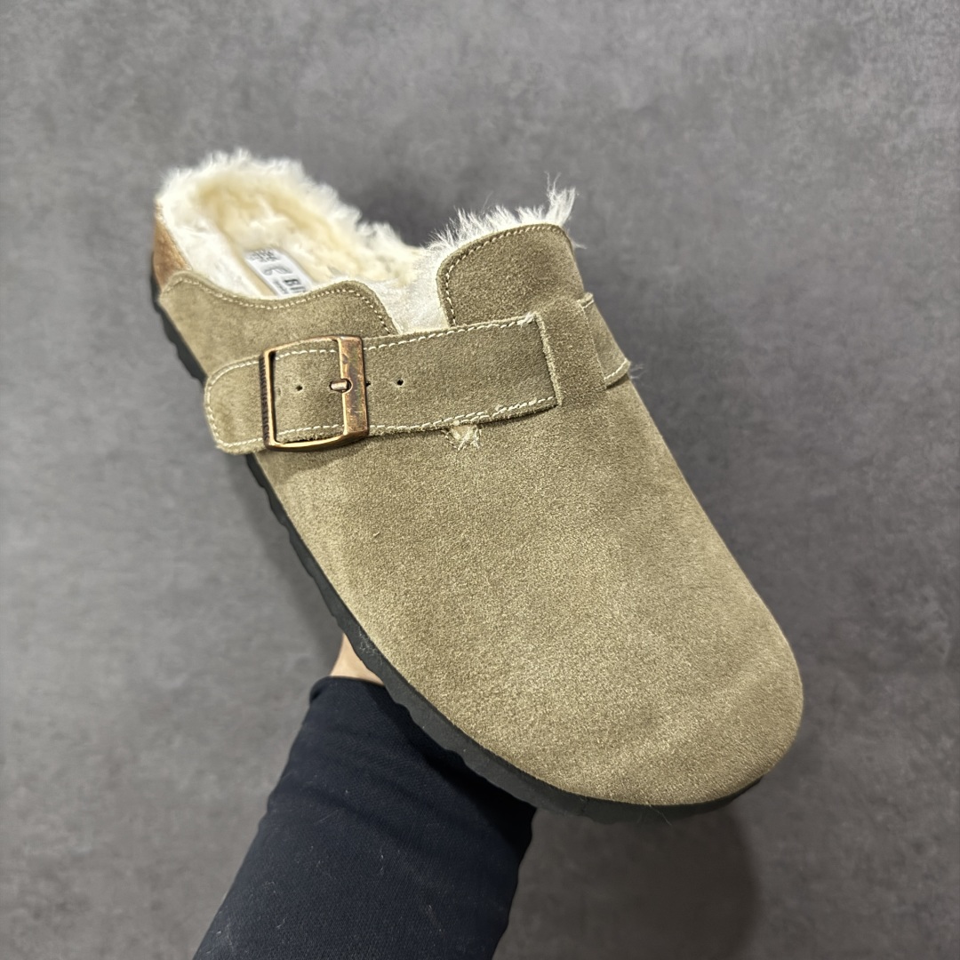 图片[3]-【公司级】博肯Birkenstock London Suede Leather 伦敦系列低帮牛皮绒面革平底复古软木休闲鞋拖鞋 1010503 尺码：35-45 编码：PSB240250-选品中心