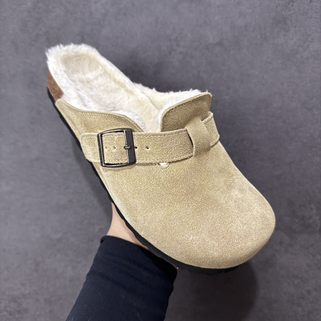 图片[3]-【公司级】博肯Birkenstock London Suede Leather 伦敦系列低帮牛皮绒面革平底复古软木休闲鞋拖鞋 1010503 尺码：35-45 编码：PSB240250-选品中心