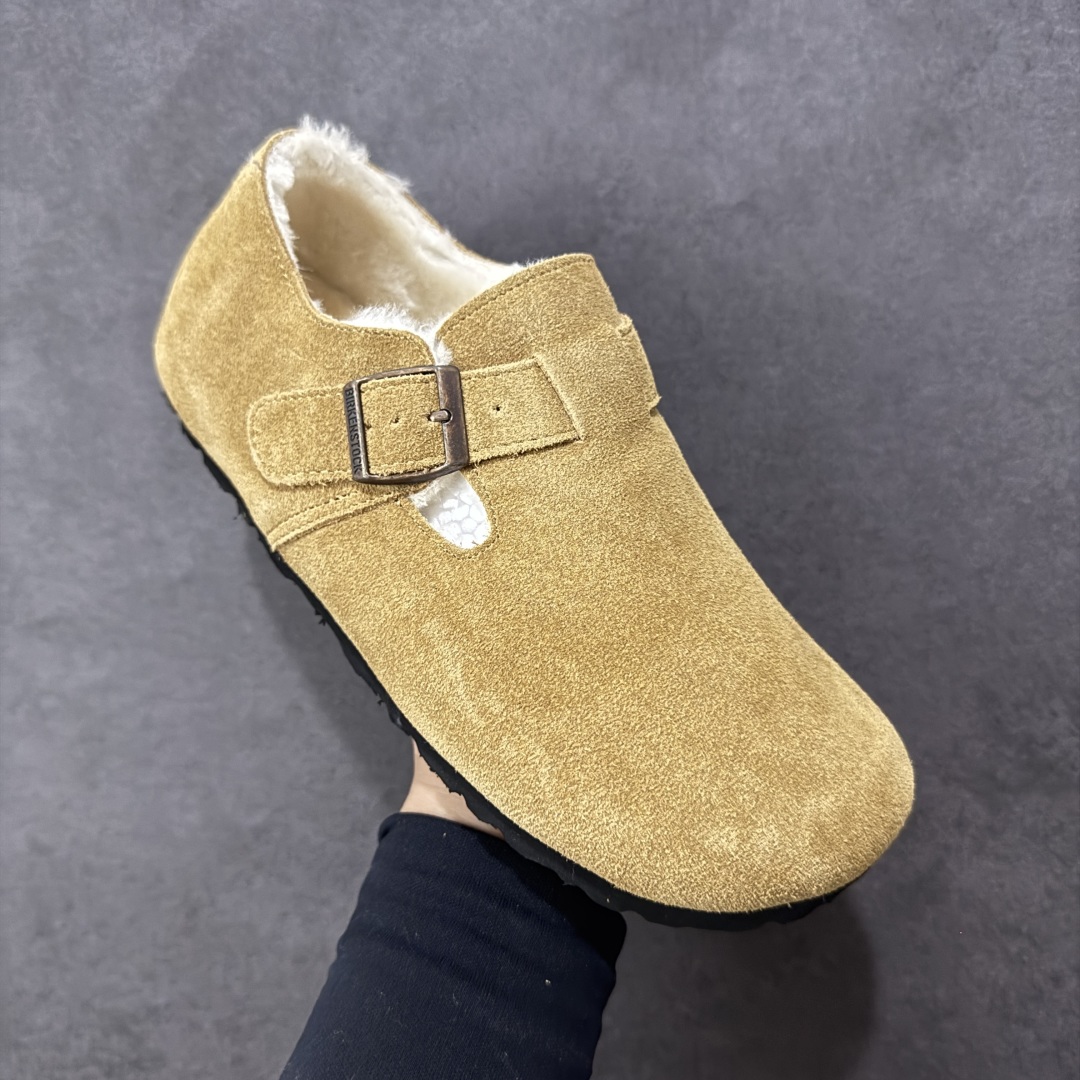 图片[3]-【公司级】博肯Birkenstock London Suede Leather 伦敦系列低帮牛皮绒面革平底复古软木休闲鞋 1010503 尺码：35-45 编码：PSB240250-选品中心