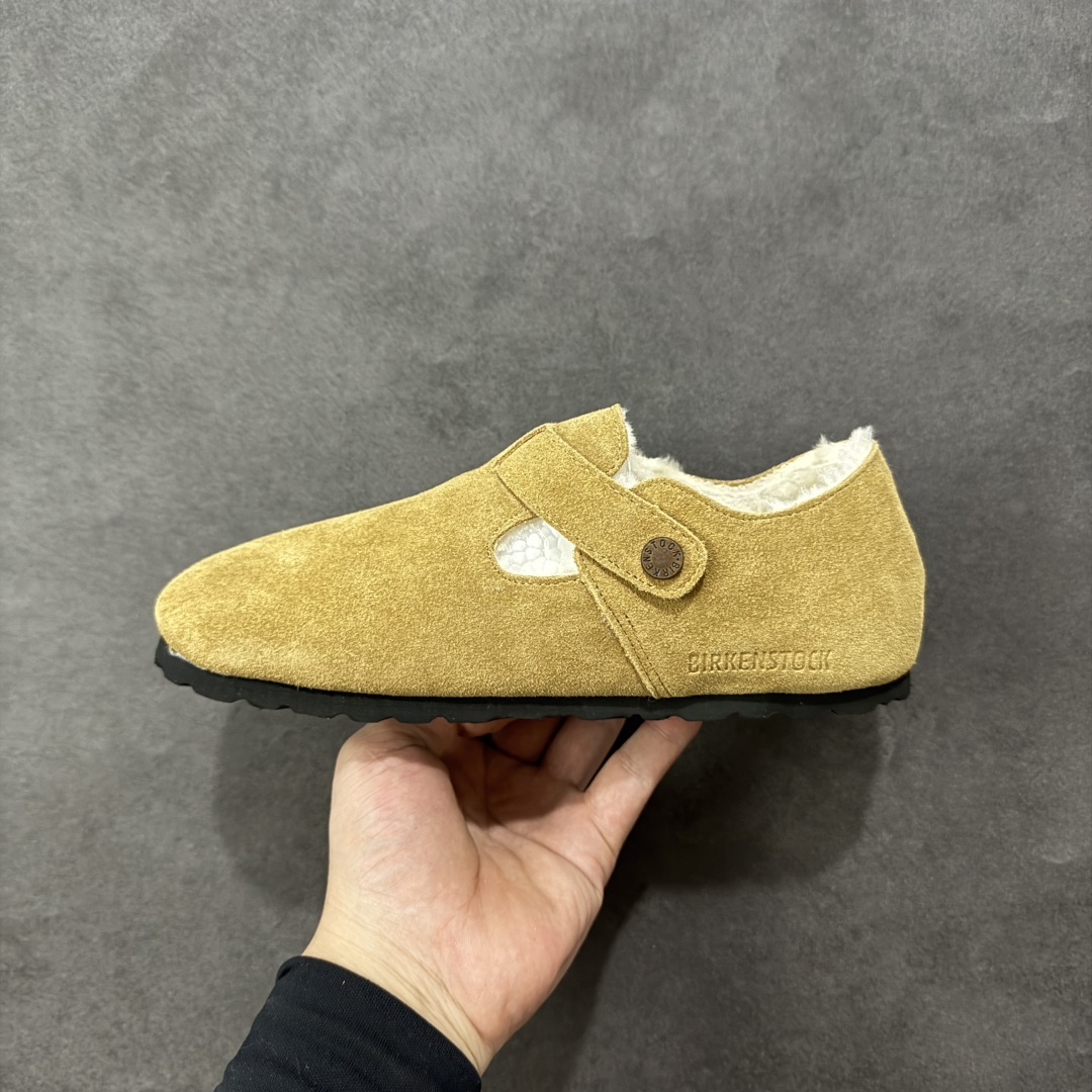 图片[2]-【公司级】博肯Birkenstock London Suede Leather 伦敦系列低帮牛皮绒面革平底复古软木休闲鞋 1010503 尺码：35-45 编码：PSB240250-选品中心