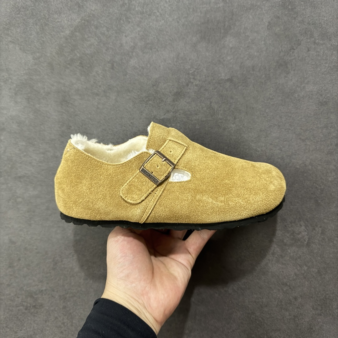 【公司级】博肯Birkenstock London Suede Leather 伦敦系列低帮牛皮绒面革平底复古软木休闲鞋 1010503 尺码：35-45 编码：PSB240250-选品中心