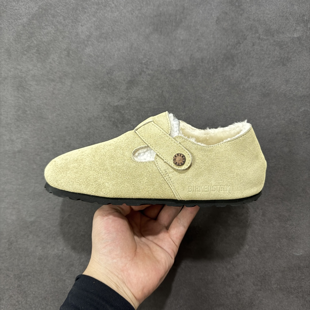 图片[2]-【公司级】博肯Birkenstock London Suede Leather 伦敦系列低帮牛皮绒面革平底复古软木休闲鞋 1010503 尺码：35-45 编码：PSB240250-选品中心