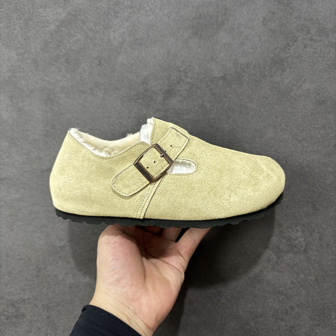 【公司级】博肯Birkenstock London Suede Leather 伦敦系列低帮牛皮绒面革平底复古软木休闲鞋 1010503 尺码：35-45 编码：PSB240250-选品中心