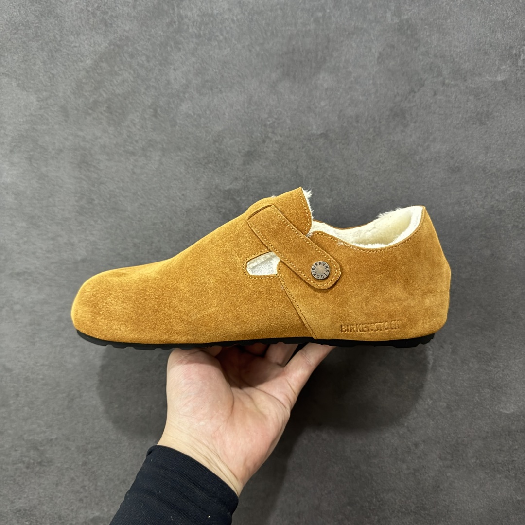 图片[2]-【公司级】博肯Birkenstock London Suede Leather 伦敦系列低帮牛皮绒面革平底复古软木休闲鞋 1010503 尺码：35-45 编码：PSB240250-选品中心