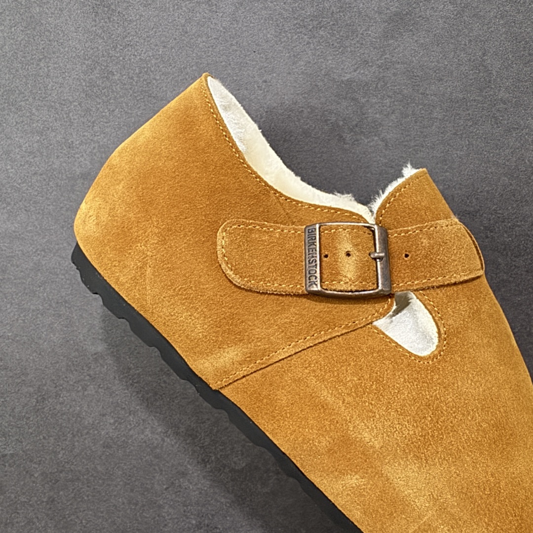 图片[6]-【公司级】博肯Birkenstock London Suede Leather 伦敦系列低帮牛皮绒面革平底复古软木休闲鞋 1010503 尺码：35-45 编码：PSB240250-选品中心