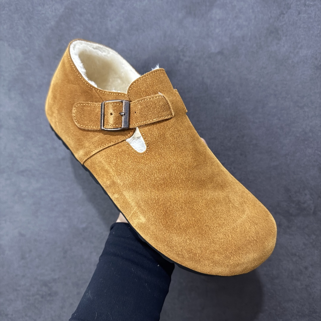 图片[3]-【公司级】博肯Birkenstock London Suede Leather 伦敦系列低帮牛皮绒面革平底复古软木休闲鞋 1010503 尺码：35-45 编码：PSB240250-选品中心