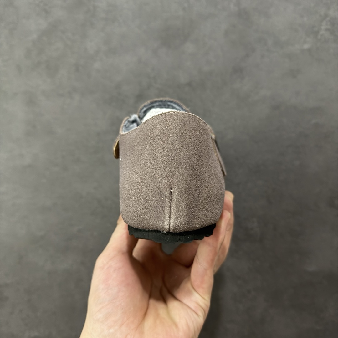 图片[4]-【公司级】博肯Birkenstock London Suede Leather 伦敦系列低帮牛皮绒面革平底复古软木休闲鞋 1010503 尺码：35-45 编码：PSB240250-选品中心
