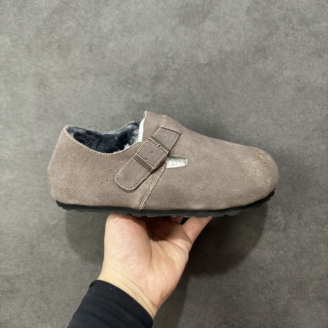 【公司级】博肯Birkenstock London Suede Leather 伦敦系列低帮牛皮绒面革平底复古软木休闲鞋 1010503 尺码：35-45 编码：PSB240250-选品中心
