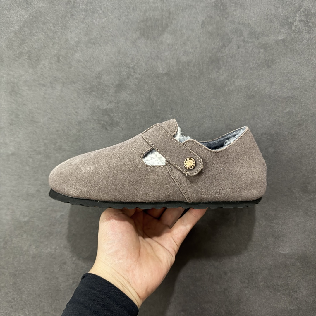 图片[2]-【公司级】博肯Birkenstock London Suede Leather 伦敦系列低帮牛皮绒面革平底复古软木休闲鞋 1010503 尺码：35-45 编码：PSB240250-选品中心