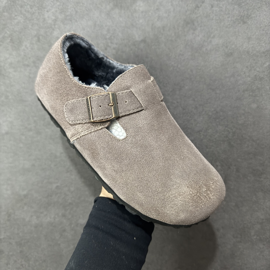 图片[3]-【公司级】博肯Birkenstock London Suede Leather 伦敦系列低帮牛皮绒面革平底复古软木休闲鞋 1010503 尺码：35-45 编码：PSB240250-选品中心