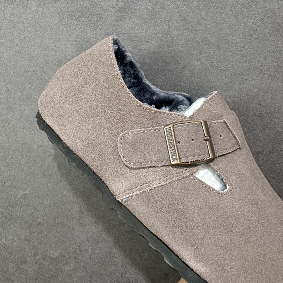 图片[6]-【公司级】博肯Birkenstock London Suede Leather 伦敦系列低帮牛皮绒面革平底复古软木休闲鞋 1010503 尺码：35-45 编码：PSB240250-选品中心