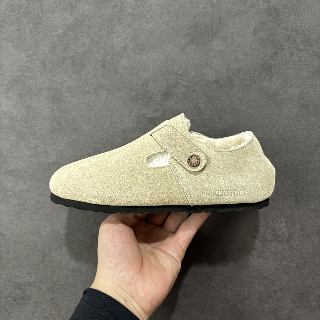 图片[2]-【公司级】博肯Birkenstock London Suede Leather 伦敦系列低帮牛皮绒面革平底复古软木休闲鞋 1010503 尺码：35-45 编码：PSB240250-选品中心
