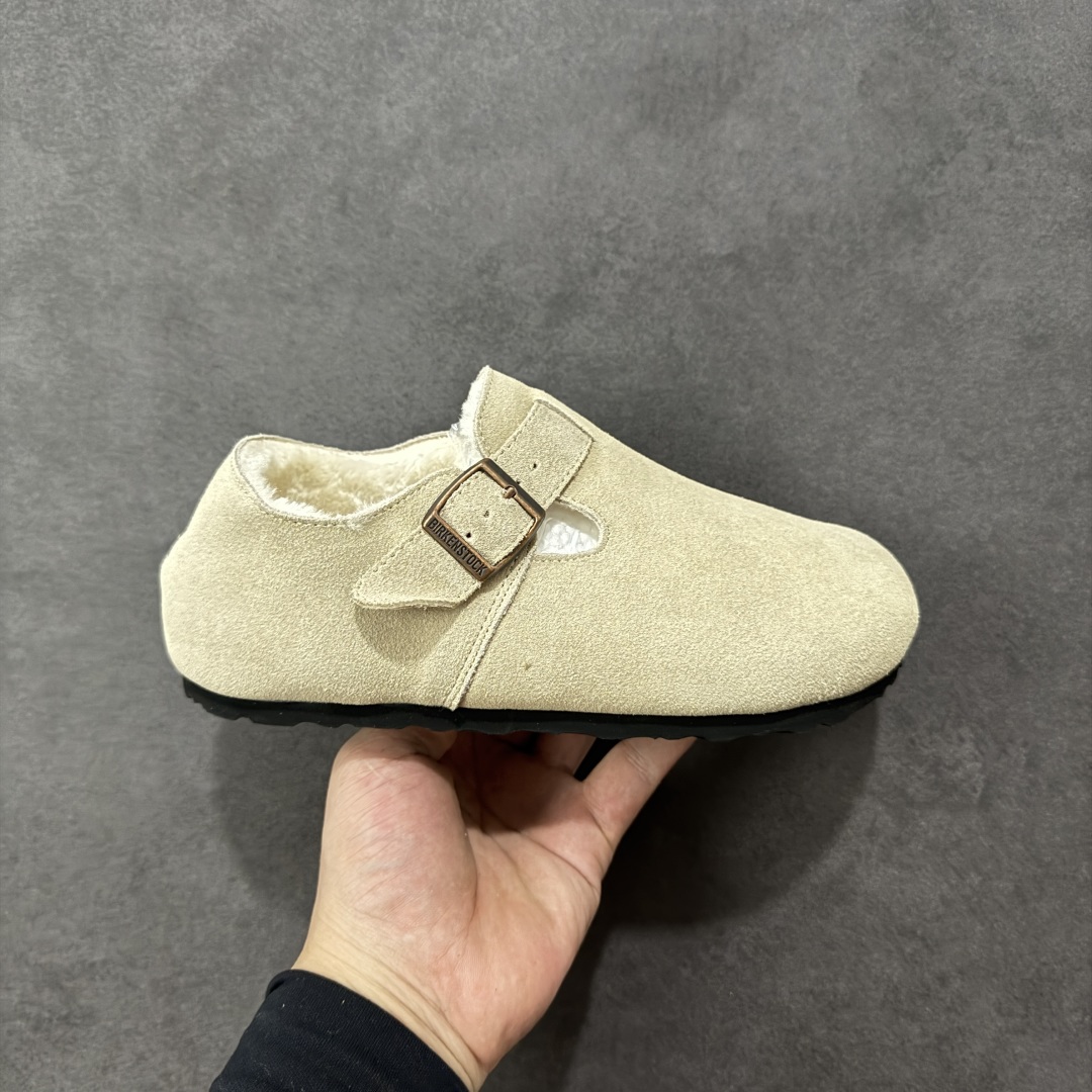 【公司级】博肯Birkenstock London Suede Leather 伦敦系列低帮牛皮绒面革平底复古软木休闲鞋 1010503 尺码：35-45 编码：PSB240250-选品中心
