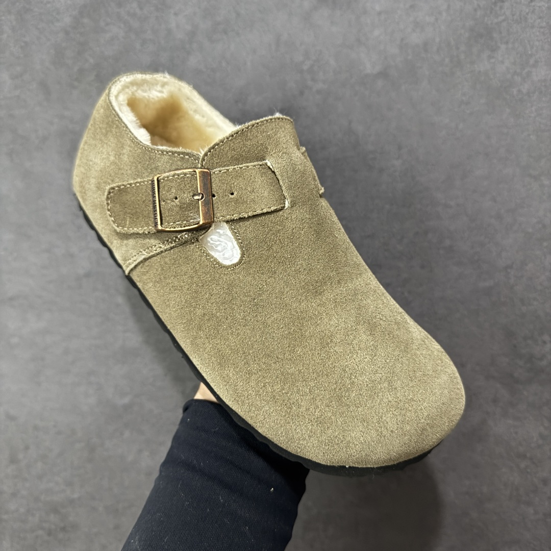 图片[3]-【公司级】博肯Birkenstock London Suede Leather 伦敦系列低帮牛皮绒面革平底复古软木休闲鞋 1010503 尺码：35-45 编码：PSB240250-选品中心