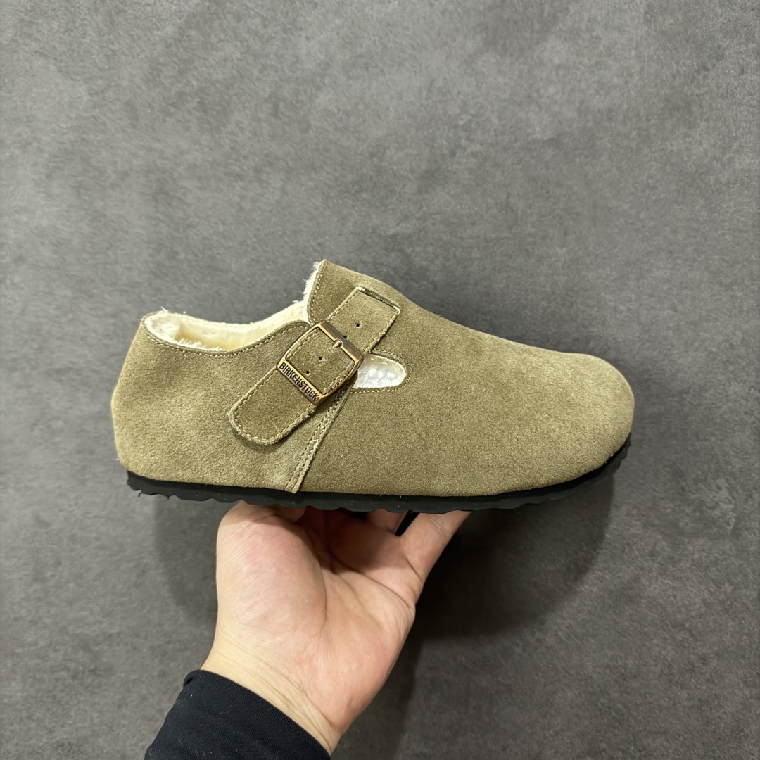 【公司级】博肯Birkenstock London Suede Leather 伦敦系列低帮牛皮绒面革平底复古软木休闲鞋 1010503 尺码：35-45 编码：PSB240250-选品中心