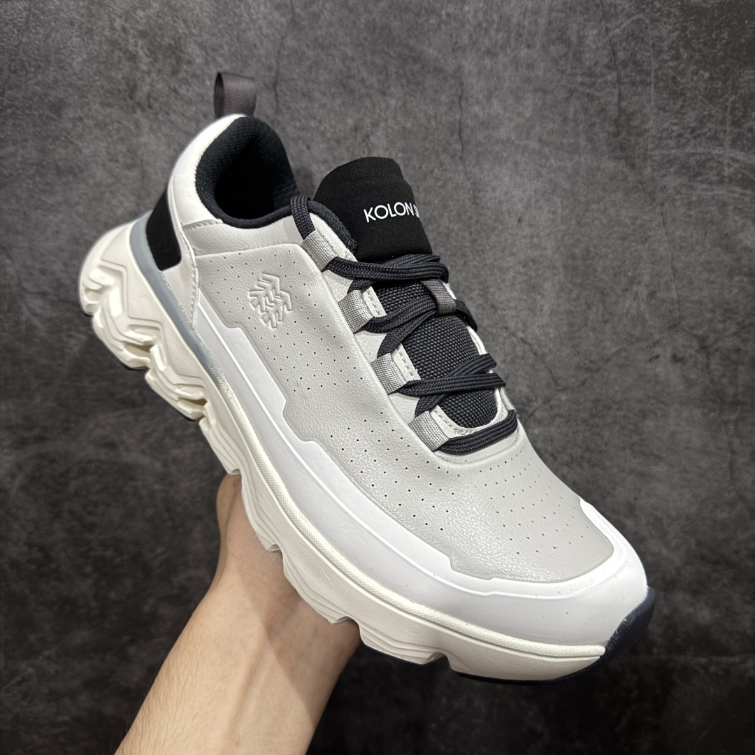 图片[3]-【莞产纯原】可隆KOLON SPORT 户外舒适柔软 防水支撑轻便回弹 低帮 徒步鞋 男款 白黑色 脚感软到像踩云朵☁️—鞋面柔软贴合脚型，走石子路也不硌脚；防滑V黄金大底纹路深似锯齿，泥地、陡坡都稳稳拿捏，下雨天也不怕打滑。黑色耐脏又百搭，日常穿去上班是低调质感，进山徒步是可靠装备，从城市到山野，一双鞋承包所有 “出走计划” 尺码：39-44-选品中心