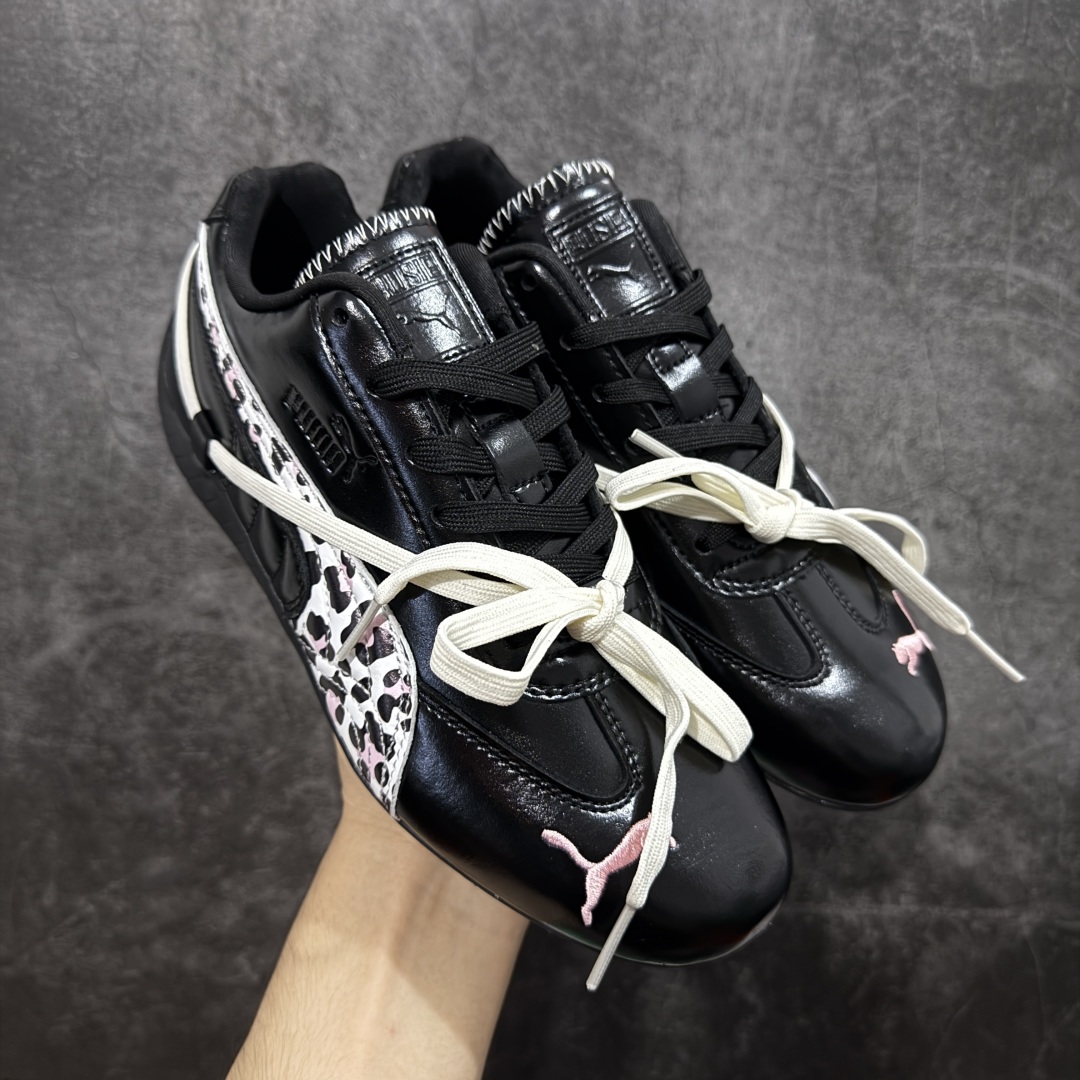 【纯原神版】ROSE x PUMA彪马 speedcat 舒适百搭芭蕾绑带镂空甜美设计感撞色 生活休闲鞋 女款 黑色 404391-01 升级品质 配件齐 原装档案原数据纸版楦型 头层皮料打造 区别市面先行版本 尺码：36 37 37.5 38 38.5 39 40-选品中心