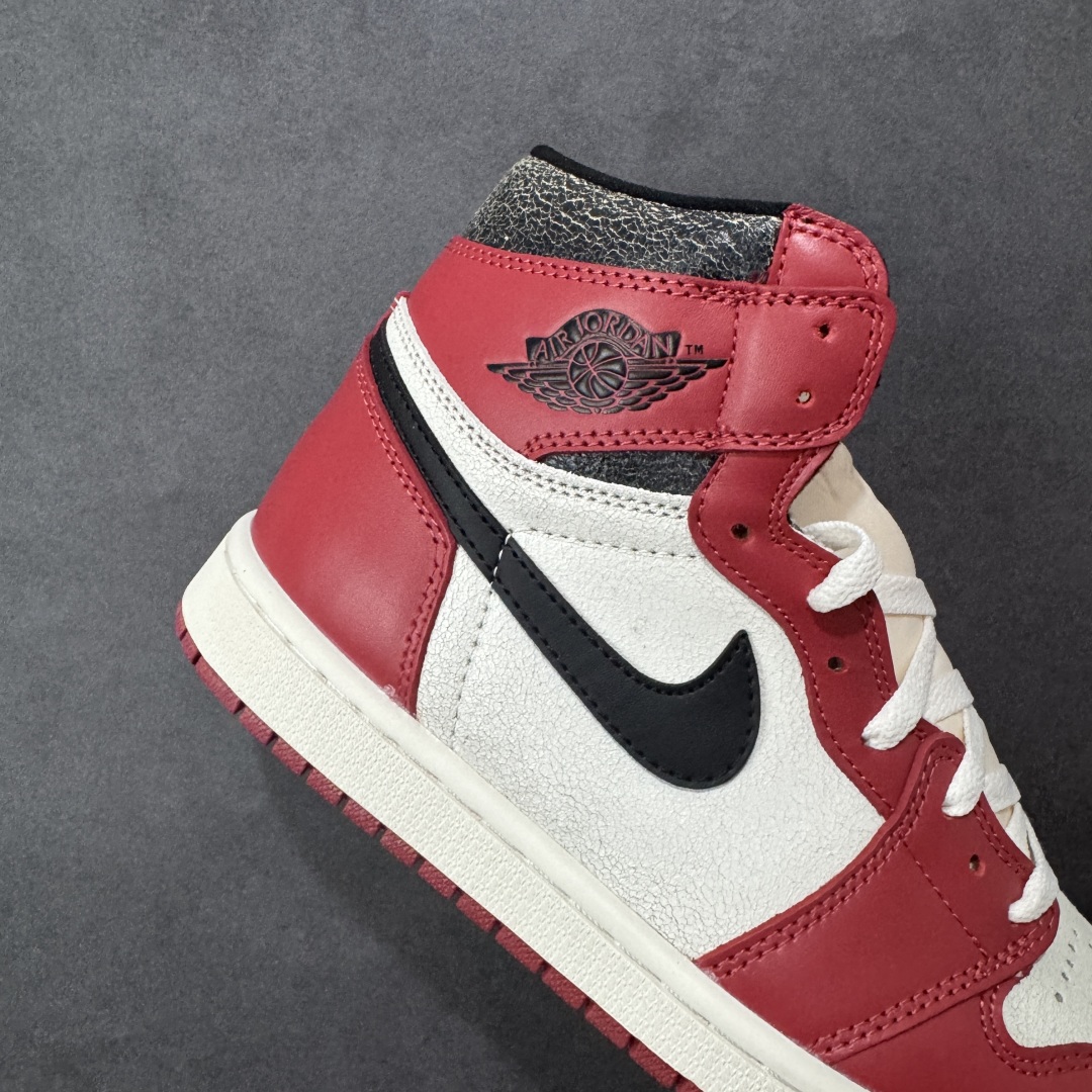 图片[6]-【公司级头层】AIR Jordan 1 RETRO HIGH OG 高帮 芝加哥 原装纸板原楦开发 极致鞋型一眼正即视感 #独家私模原档案开模，自动区别市面版本 #全鞋采用东莞头层皮，用料绝不含糊 #飞翼3D高频立体感十足 细节全方面到位 #全鞋电脑车线 顶级工艺 完美清洁度 货号： DZ5485-612 尺码：36-47带半码-选品中心