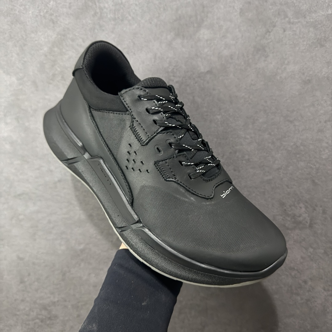 图片[3]-【纯原头层版】ECCO Biom 2025款 爱步 健步 低帮 黑色 圆通系带户外运动登山鞋徒步鞋 经典和现代工艺品质融合 精选小牛皮面料 百搭休闲老爹鞋 舒适性相当不错 版型楦型非常到位上脚 专柜热销款 独有鞋型设计 特有Logo车边 特别有型 北欧风格 舒适 休闲保暖 超弹性 耐磨 减震 按摩大底(PU+TPU 组合） 货号：830764-01001 尺码：39-45 编码：YBB310320-选品中心