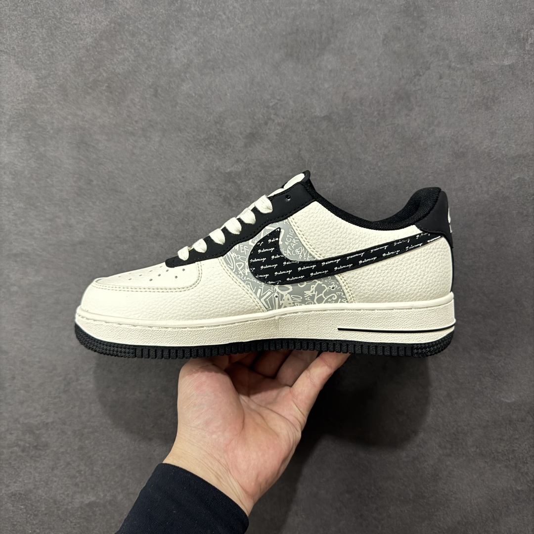 图片[2]-【定制版】Nike Air Force 1\’07 Low 巴黎世家联名 米白黑钩印刷 空军一号低帮休闲板鞋  #原楦头原纸板 原装鞋盒 定制五金配件 内置全掌气垫 原厂鞋底 货号：XD2588-611  尺码：36 36.5 37.5 38 38.5 39 40 40.5 41 42 42.5 43 44 44.5 45-选品中心