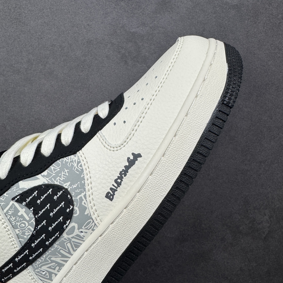 图片[5]-【定制版】Nike Air Force 1\’07 Low 巴黎世家联名 米白黑钩印刷 空军一号低帮休闲板鞋  #原楦头原纸板 原装鞋盒 定制五金配件 内置全掌气垫 原厂鞋底 货号：XD2588-611  尺码：36 36.5 37.5 38 38.5 39 40 40.5 41 42 42.5 43 44 44.5 45-选品中心