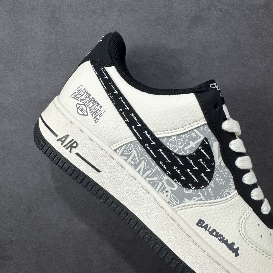 图片[6]-【定制版】Nike Air Force 1\’07 Low 巴黎世家联名 米白黑钩印刷 空军一号低帮休闲板鞋  #原楦头原纸板 原装鞋盒 定制五金配件 内置全掌气垫 原厂鞋底 货号：XD2588-611  尺码：36 36.5 37.5 38 38.5 39 40 40.5 41 42 42.5 43 44 44.5 45-选品中心