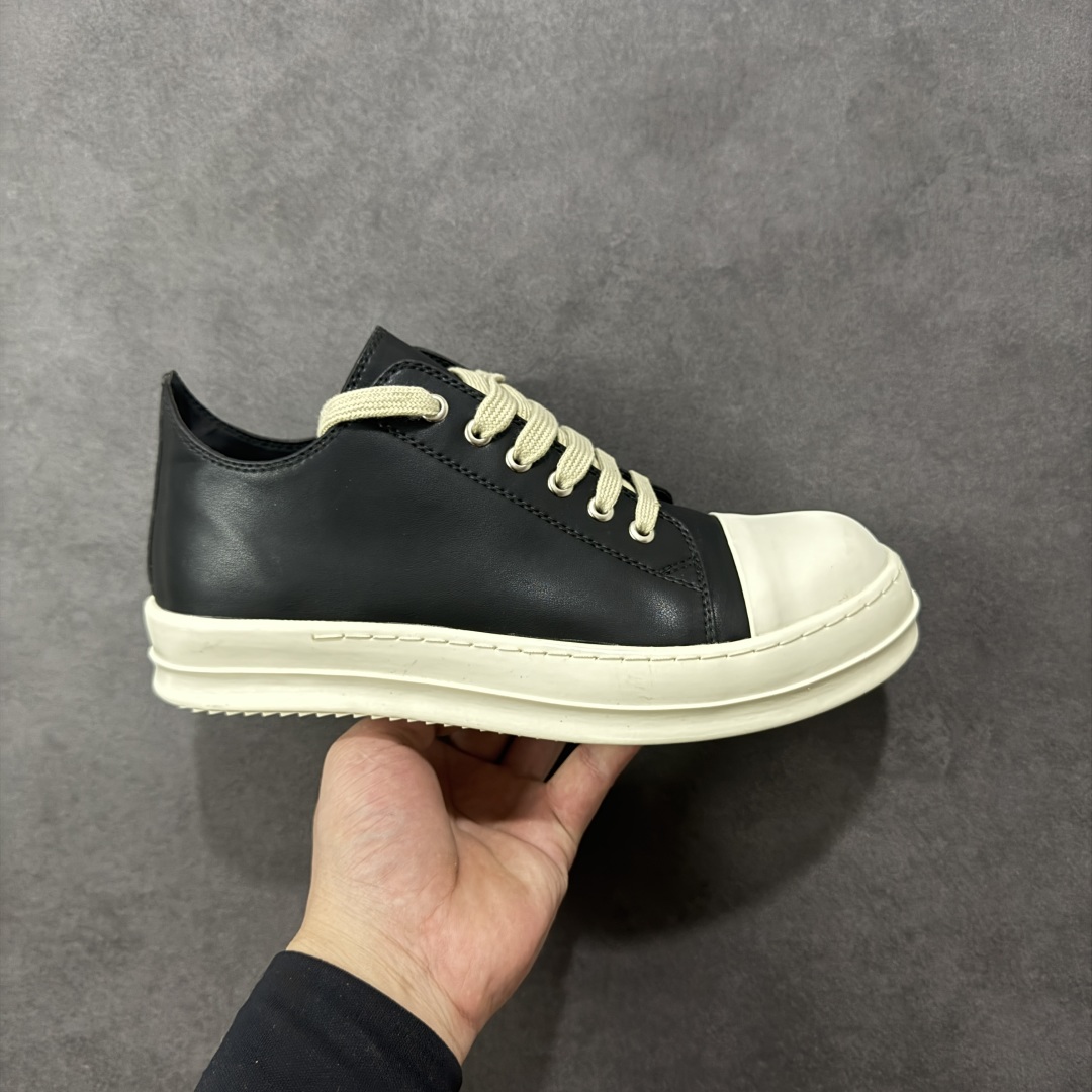 【广东高品质版】瑞克 欧文斯Rick owens 主线 经典西瓜头 RO低帮 广东大厂出品 全头层皮料 原版开发 版型不错 配件齐全 性价比十足 尺码：35 36 37 38 39 40 41 42 43 44 45 45-选品中心