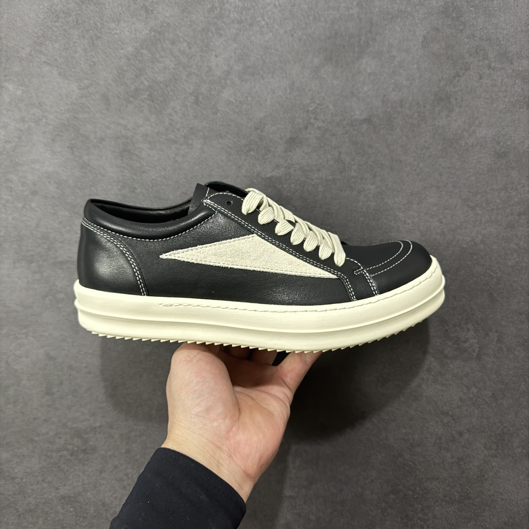 【广东高品质版】瑞克 欧文斯Rick owens 主线 经典西瓜头 RO低帮 广东大厂出品 全头层皮料 原版开发 版型不错 配件齐全 性价比十足 尺码：35 36 37 38 39 40 41 42 43 44 45 45-选品中心