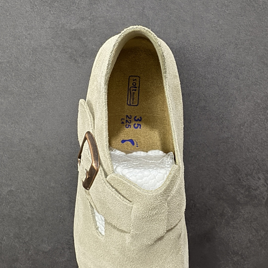 图片[7]-【莞产版本】勃肯 全包式懒人单鞋 博肯Birkenstock Birkenstock London Suede Leather 伦敦系列包头平底复古软木底休闲拖鞋 舒适又时髦,潮人都在穿!德国百年知名鞋履，中底鞋床搭载波状外形缓震软木橡胶#外置EVA轻量片装外底❗ 尺码：35 36 37 38 39 40 41 42 43 44 45 46-选品中心