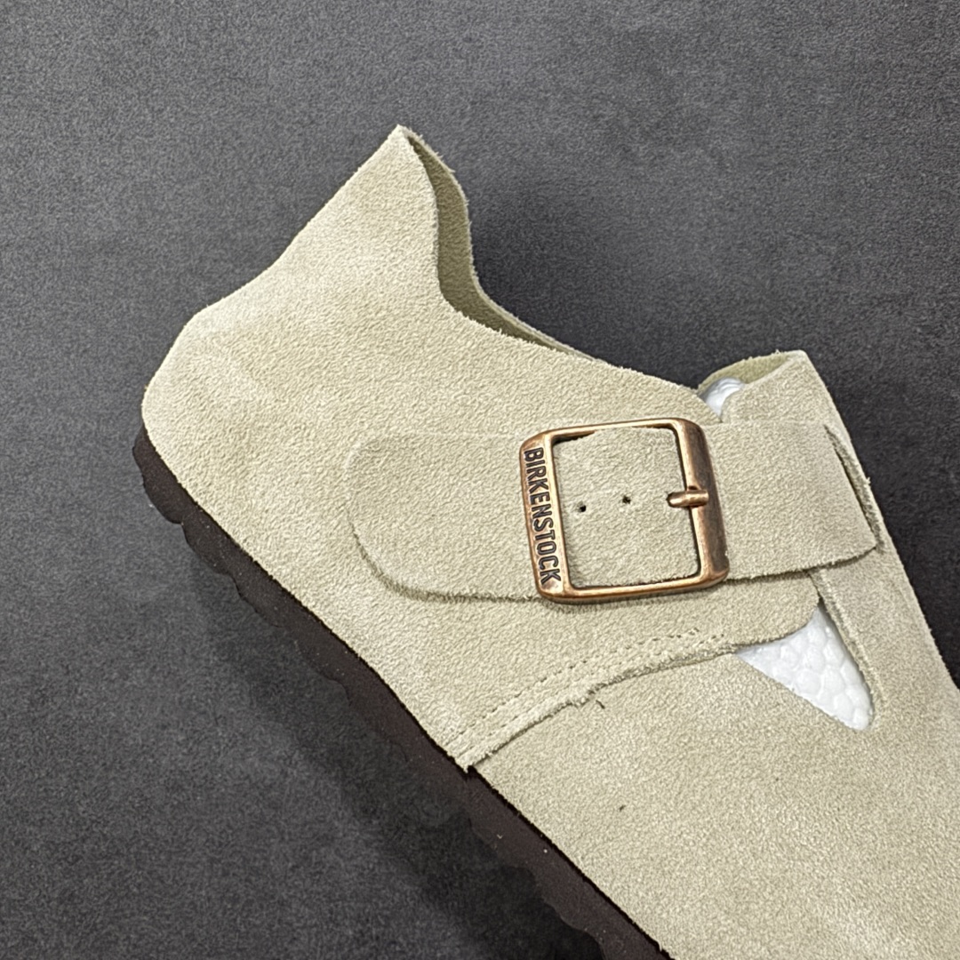 图片[6]-【莞产版本】勃肯 全包式懒人单鞋 博肯Birkenstock Birkenstock London Suede Leather 伦敦系列包头平底复古软木底休闲拖鞋 舒适又时髦,潮人都在穿!德国百年知名鞋履，中底鞋床搭载波状外形缓震软木橡胶#外置EVA轻量片装外底❗ 尺码：35 36 37 38 39 40 41 42 43 44 45 46-选品中心