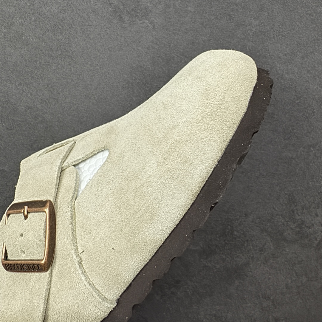 图片[5]-【莞产版本】勃肯 全包式懒人单鞋 博肯Birkenstock Birkenstock London Suede Leather 伦敦系列包头平底复古软木底休闲拖鞋 舒适又时髦,潮人都在穿!德国百年知名鞋履，中底鞋床搭载波状外形缓震软木橡胶#外置EVA轻量片装外底❗ 尺码：35 36 37 38 39 40 41 42 43 44 45 46-选品中心