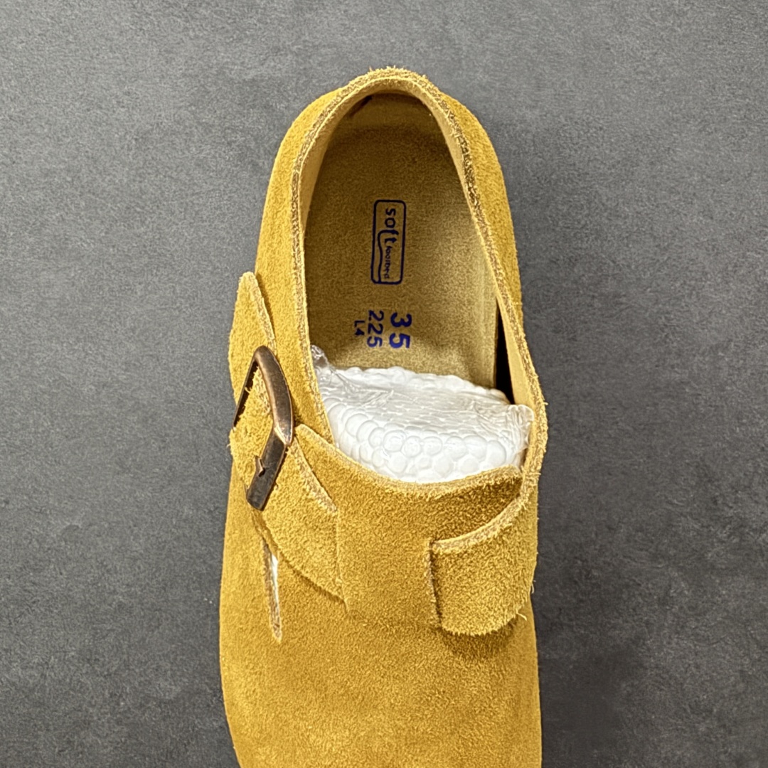 图片[7]-【莞产版本】勃肯 全包式懒人单鞋 博肯Birkenstock Birkenstock London Suede Leather 伦敦系列包头平底复古软木底休闲拖鞋 舒适又时髦,潮人都在穿!德国百年知名鞋履，中底鞋床搭载波状外形缓震软木橡胶#外置EVA轻量片装外底❗ 尺码：35 36 37 38 39 40 41 42 43 44 45 46-选品中心