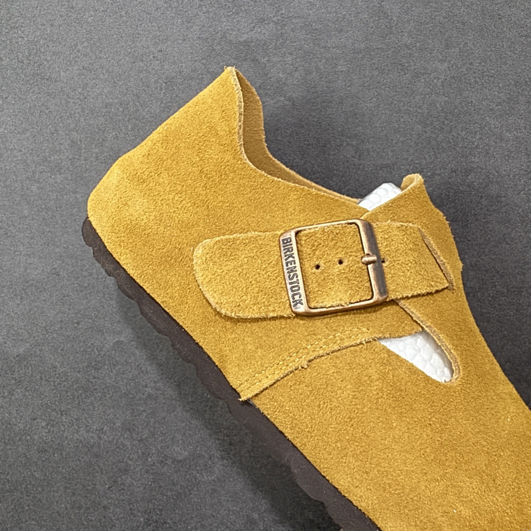 图片[6]-【莞产版本】勃肯 全包式懒人单鞋 博肯Birkenstock Birkenstock London Suede Leather 伦敦系列包头平底复古软木底休闲拖鞋 舒适又时髦,潮人都在穿!德国百年知名鞋履，中底鞋床搭载波状外形缓震软木橡胶#外置EVA轻量片装外底❗ 尺码：35 36 37 38 39 40 41 42 43 44 45 46-选品中心