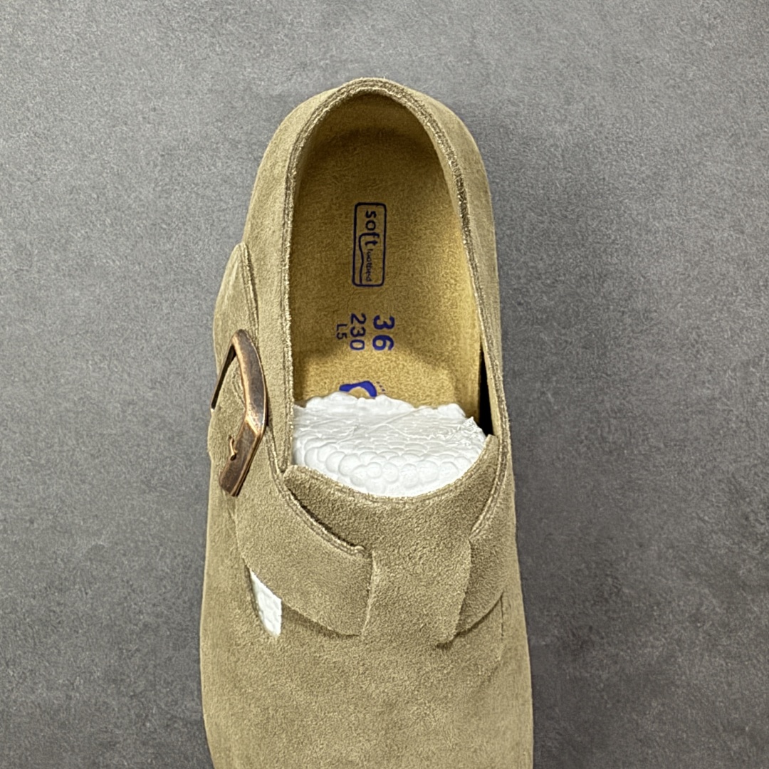 图片[7]-【莞产版本】勃肯 全包式懒人单鞋 博肯Birkenstock Birkenstock London Suede Leather 伦敦系列包头平底复古软木底休闲拖鞋 舒适又时髦,潮人都在穿!德国百年知名鞋履，中底鞋床搭载波状外形缓震软木橡胶#外置EVA轻量片装外底❗ 尺码：35 36 37 38 39 40 41 42 43 44 45 46-选品中心