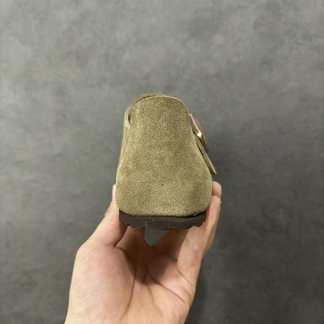 图片[4]-【莞产版本】勃肯 全包式懒人单鞋 博肯Birkenstock Birkenstock London Suede Leather 伦敦系列包头平底复古软木底休闲拖鞋 舒适又时髦,潮人都在穿!德国百年知名鞋履，中底鞋床搭载波状外形缓震软木橡胶#外置EVA轻量片装外底❗ 尺码：35 36 37 38 39 40 41 42 43 44 45 46-选品中心