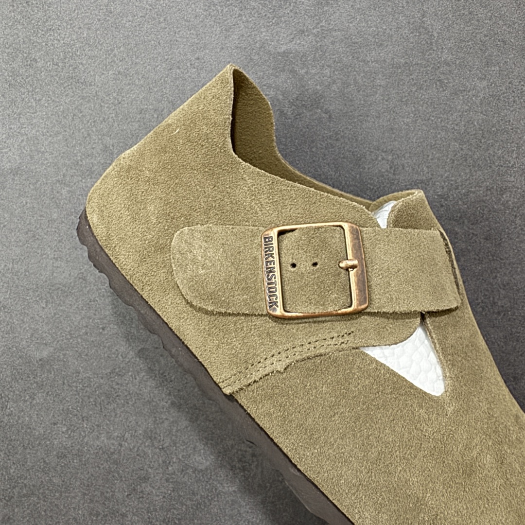 图片[6]-【莞产版本】勃肯 全包式懒人单鞋 博肯Birkenstock Birkenstock London Suede Leather 伦敦系列包头平底复古软木底休闲拖鞋 舒适又时髦,潮人都在穿!德国百年知名鞋履，中底鞋床搭载波状外形缓震软木橡胶#外置EVA轻量片装外底❗ 尺码：35 36 37 38 39 40 41 42 43 44 45 46-选品中心