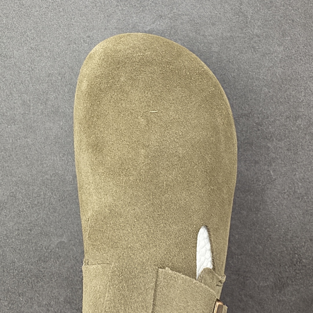 图片[8]-【莞产版本】勃肯 全包式懒人单鞋 博肯Birkenstock Birkenstock London Suede Leather 伦敦系列包头平底复古软木底休闲拖鞋 舒适又时髦,潮人都在穿!德国百年知名鞋履，中底鞋床搭载波状外形缓震软木橡胶#外置EVA轻量片装外底❗ 尺码：35 36 37 38 39 40 41 42 43 44 45 46-选品中心