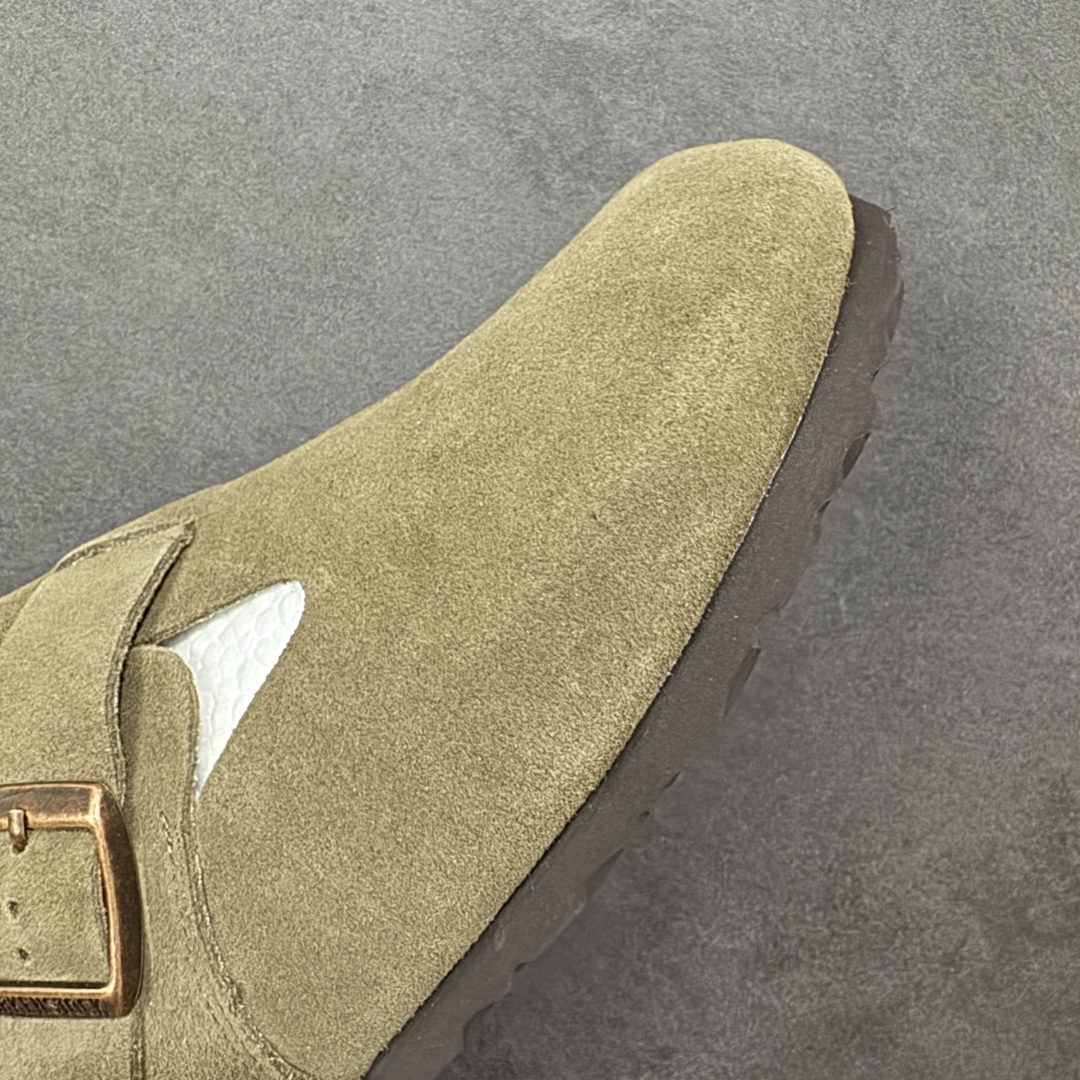 图片[5]-【莞产版本】勃肯 全包式懒人单鞋 博肯Birkenstock Birkenstock London Suede Leather 伦敦系列包头平底复古软木底休闲拖鞋 舒适又时髦,潮人都在穿!德国百年知名鞋履，中底鞋床搭载波状外形缓震软木橡胶#外置EVA轻量片装外底❗ 尺码：35 36 37 38 39 40 41 42 43 44 45 46-选品中心