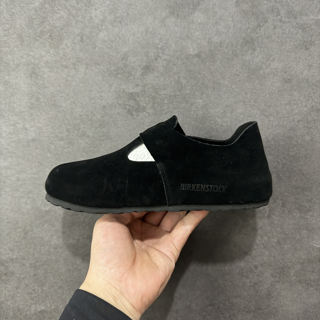 图片[2]-【莞产版本】勃肯 全包式懒人单鞋 博肯Birkenstock Birkenstock London Suede Leather 伦敦系列包头平底复古软木底休闲拖鞋 舒适又时髦,潮人都在穿!德国百年知名鞋履，中底鞋床搭载波状外形缓震软木橡胶#外置EVA轻量片装外底❗ 尺码：35 36 37 38 39 40 41 42 43 44 45 46-选品中心