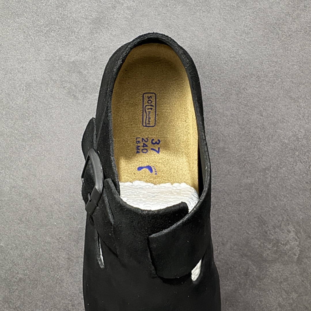 图片[7]-【莞产版本】勃肯 全包式懒人单鞋 博肯Birkenstock Birkenstock London Suede Leather 伦敦系列包头平底复古软木底休闲拖鞋 舒适又时髦,潮人都在穿!德国百年知名鞋履，中底鞋床搭载波状外形缓震软木橡胶#外置EVA轻量片装外底❗ 尺码：35 36 37 38 39 40 41 42 43 44 45 46-选品中心