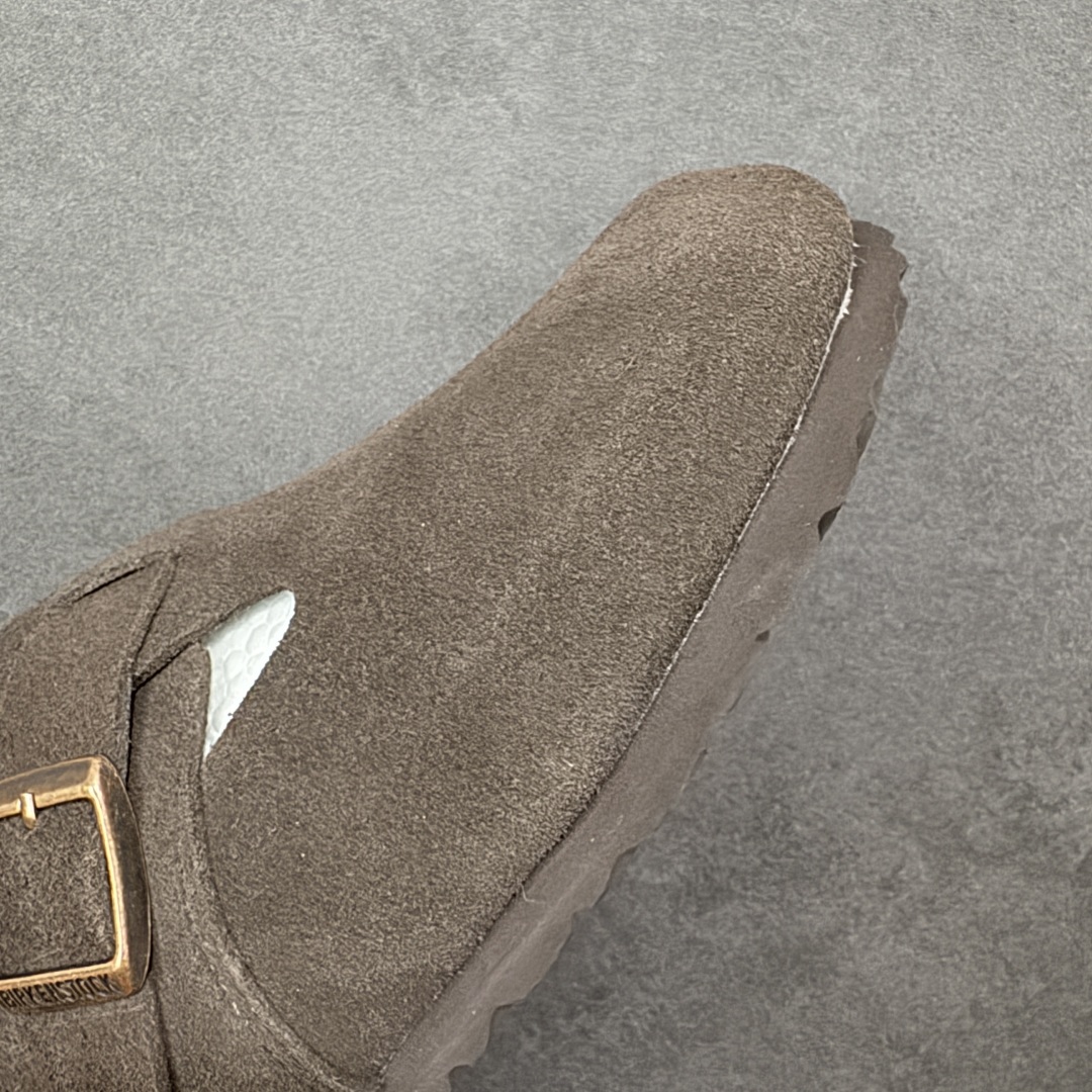 图片[5]-【莞产版本】勃肯 全包式懒人单鞋 博肯Birkenstock Birkenstock London Suede Leather 伦敦系列包头平底复古软木底休闲拖鞋 舒适又时髦,潮人都在穿!德国百年知名鞋履，中底鞋床搭载波状外形缓震软木橡胶#外置EVA轻量片装外底❗ 尺码：35 36 37 38 39 40 41 42 43 44 45 46-选品中心